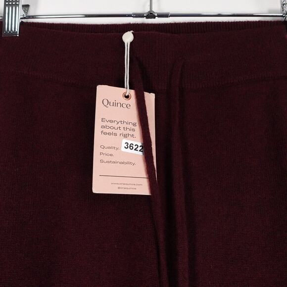 New Quince Women’s Rich Burgundy Mongolian Cashmere Sweatpants Size Small 3622 - Picture 5 of 10